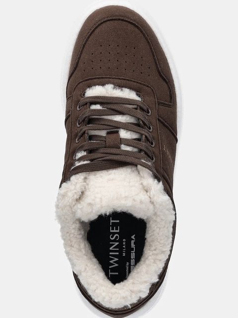 Twinset sneakersy damskie kolor brązowy 252TGT01G