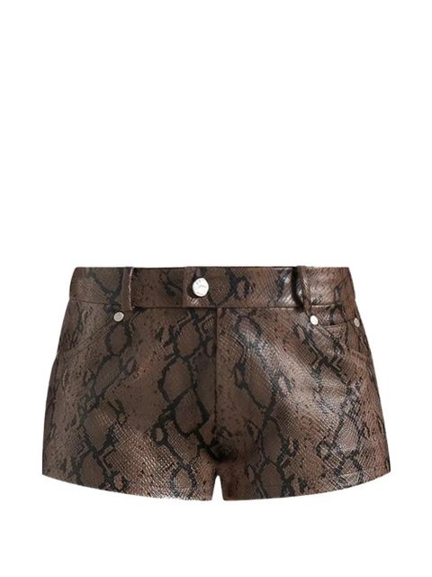Manière De Voir Samia python-effect mini shorts - Brown - zdjęcie produktu nr 1