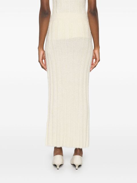 KHAITE Claire midi skirt - Neutrals