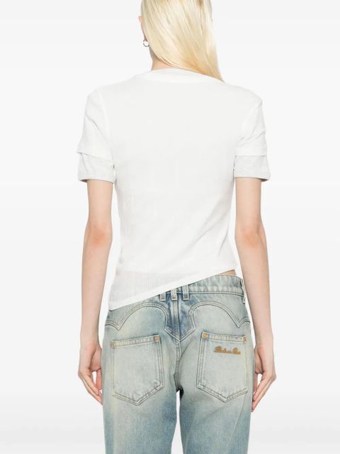 Christopher Esber sheer ribbed T-shirt - White
