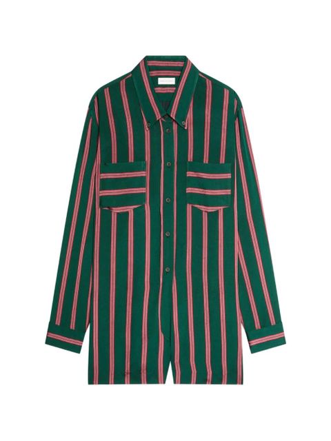 DRIES VAN NOTEN striped pocket playsuit - Green - zdjęcie produktu nr 1