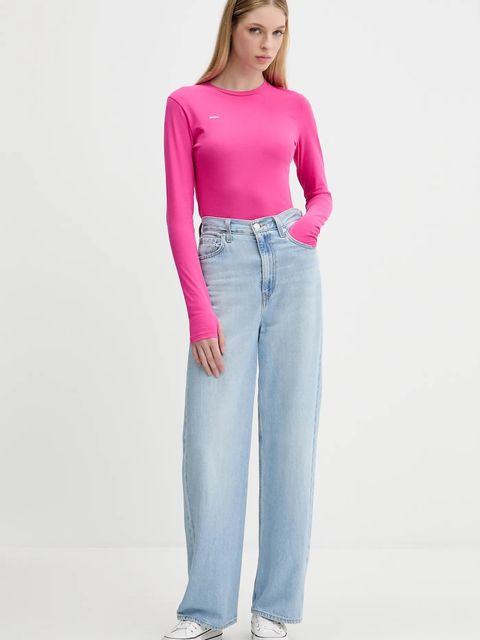 Pangaia longsleeve Cotton-Stretch Long-Sleeved Top kolor różowy 10002429 - zdjęcie produktu nr 2