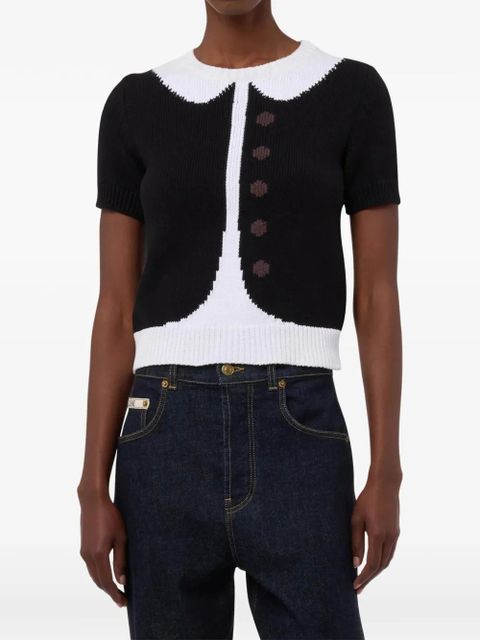 Moschino collared buttoned cotton top - Black - zdjęcie produktu nr 2