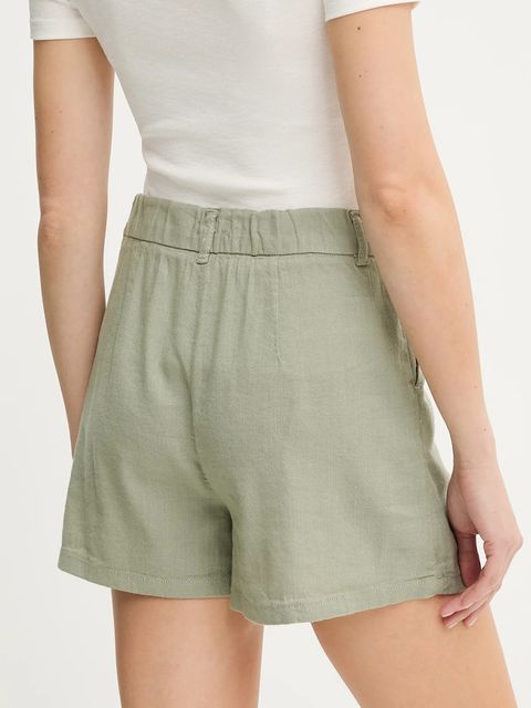 Answear.LAB szorty damskie kolor zielony gładkie high waist