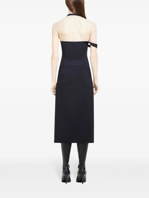 Courrèges asymmetric ribbed-knit tank top - Black