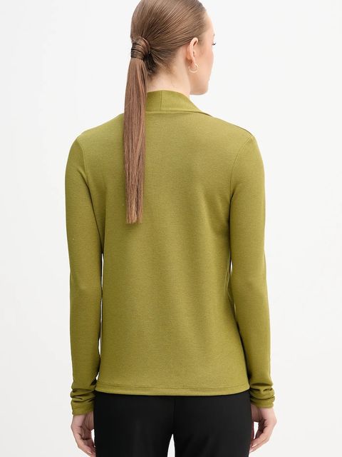 United Colors of Benetton bluzka damska kolor zielony gładka 31NLD401X - zdjęcie produktu nr 2