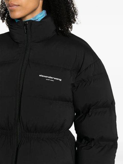 Alexander Wang reflective-logo jacquard puffer jacket - Black