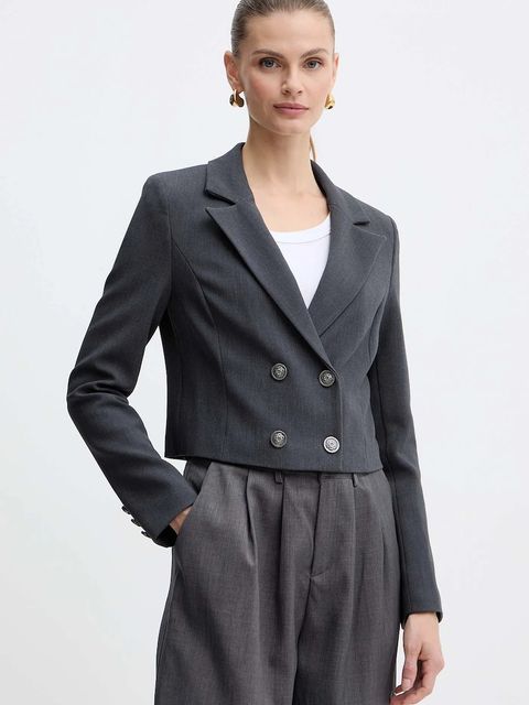 Guess marynarka JOANDRA kolor szary dwurzędowa gładka W5BN93 W2402 - zdjęcie produktu nr 1