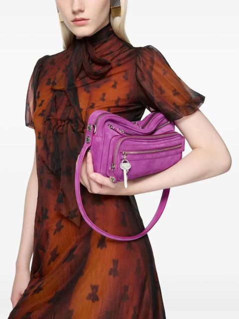 Acne Studios puff-sleeve printed dress - Brown