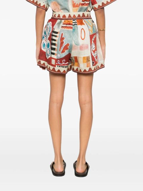 ALEMAIS Michelle abstract-print shorts - Neutrals
