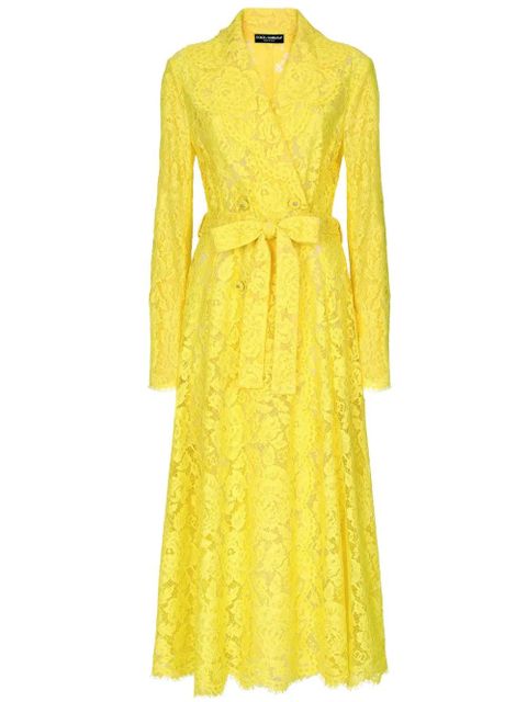 Dolce & Gabbana cordonetto-lace trench coat - Yellow - zdjęcie produktu nr 1