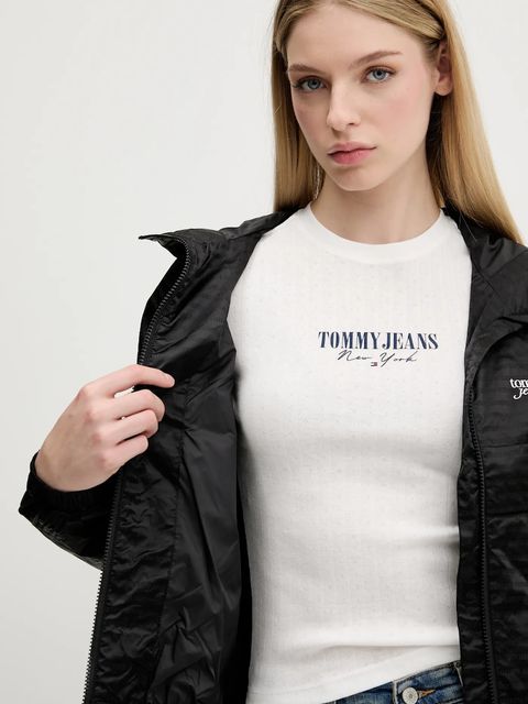 Tommy Jeans kurtka kolor czarny przejściowa oversize DW0DW20952