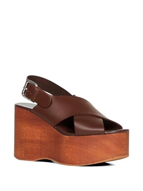 Weekend Max Mara criss-cross leather sandals - Brown - zdjęcie produktu nr 2