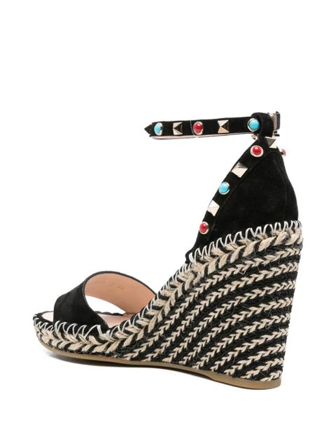 Valentino Garavani studded ankle-strap espadrilles - Black