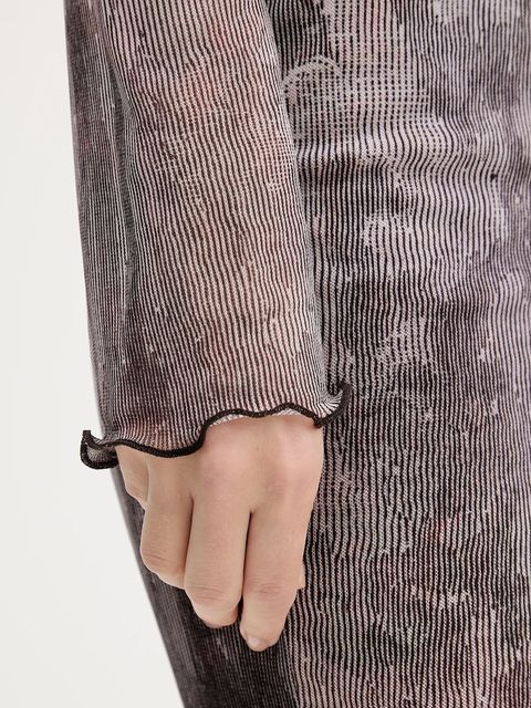 Desigual sukienka ABYSS LACROIX kolor brązowy midi dopasowana 25WWVK01