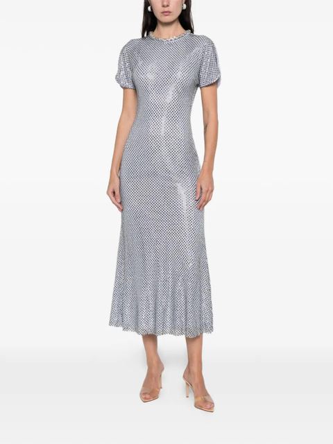 Self-Portrait rhinestone mesh midi dress - Blue - zdjęcie produktu nr 2