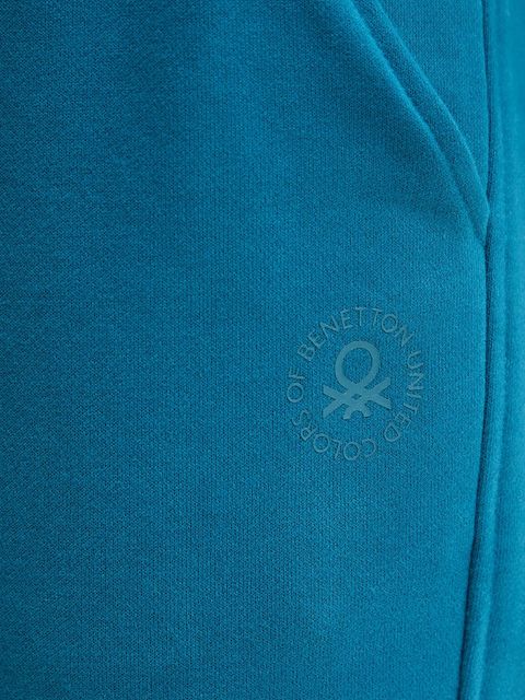 United Colors of Benetton spodnie dresowe damskie kolor turkusowy gładkie 3WNW3F04R - zdjęcie produktu nr 2