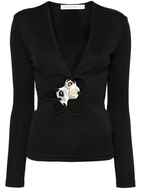 Christopher Esber Trio-stone long-sleeved top - Black - zdjęcie produktu nr 1