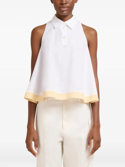 Marni polo-collar contrast-hem shirt - White - zdjęcie produktu nr 2