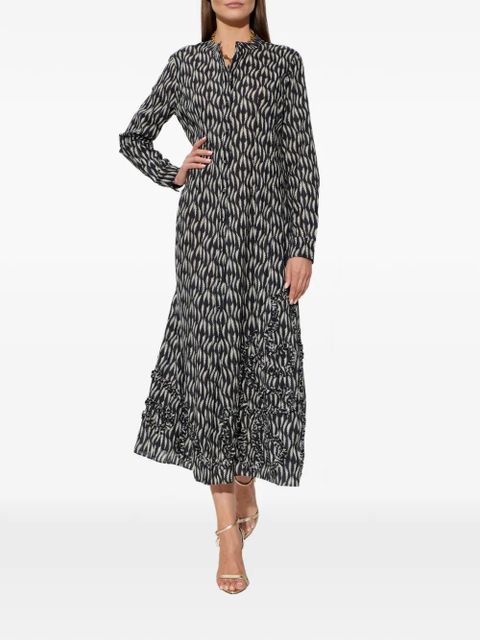 Ulla Johnson Laurentine ruffled print midi dress - Black - zdjęcie produktu nr 2