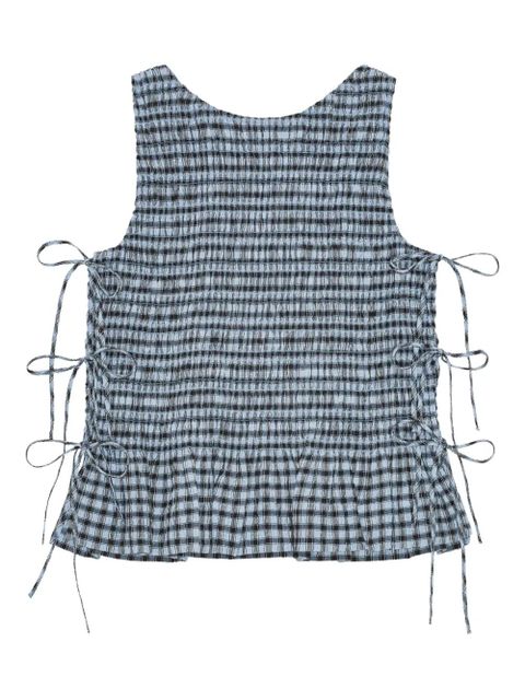 GANNI checkered top - Blue - zdjęcie produktu nr 1