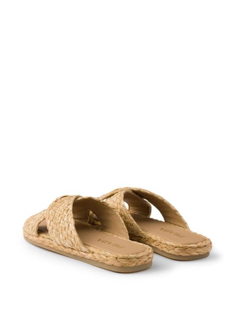 Prada raffia slides - Neutrals - zdjęcie produktu nr 2