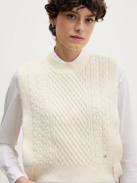 Pedro del Hierro kamizelka damski kolor beżowy lekki 4962459 - zdjęcie produktu nr 2