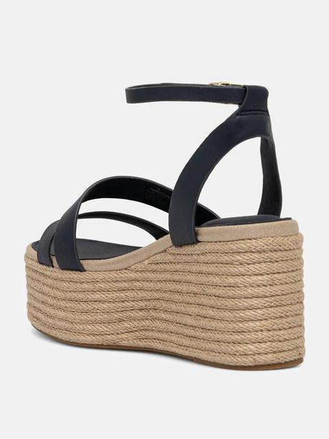 Tommy Hilfiger sandały skórzane ANKLE STRAP LEATHER PLATFORM kolor granatowy FW0FW08497 - zdjęcie produktu nr 2