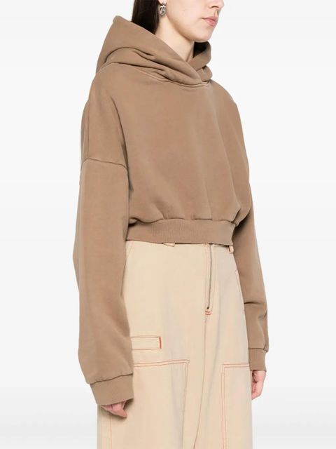 ENTIRE STUDIOS organic-cotton cropped hoodie - Brown