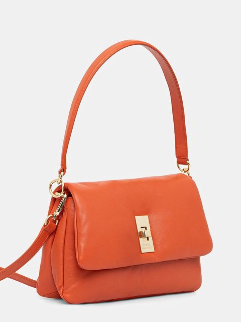 Tommy Hilfiger torebka skórzana kolor pomarańczowy AW0AW17638 - zdjęcie produktu nr 2