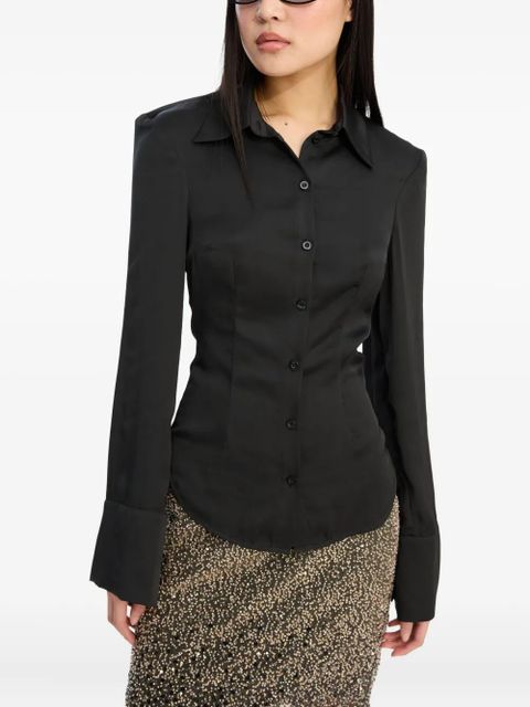 ROTATE BIRGER CHRISTENSEN button-fastening shirt - Black