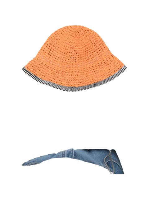 Missoni crochet-knit striped-trim bucket hat - Orange - zdjęcie produktu nr 1