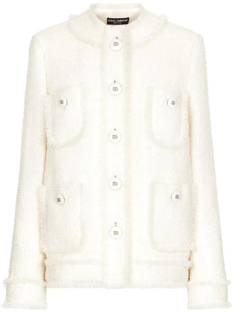 Dolce & Gabbana DNA round-neck tweed jacket - Neutrals - zdjęcie produktu nr 1