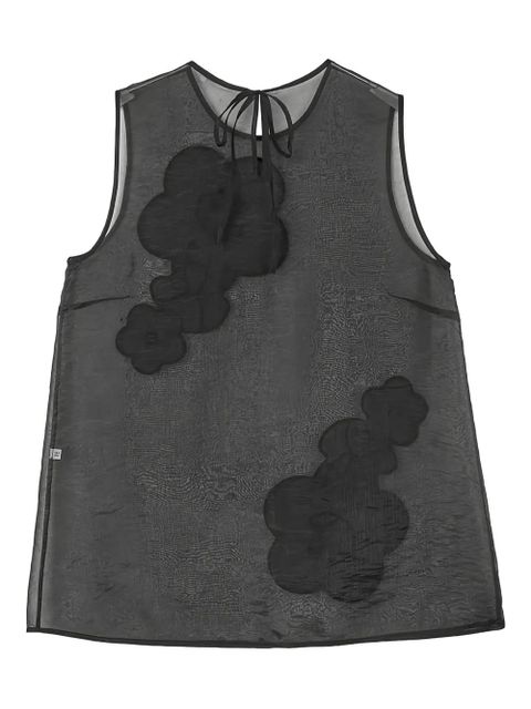 Cecilie Bahnsen Alba flower-embellishment top - Black - zdjęcie produktu nr 1