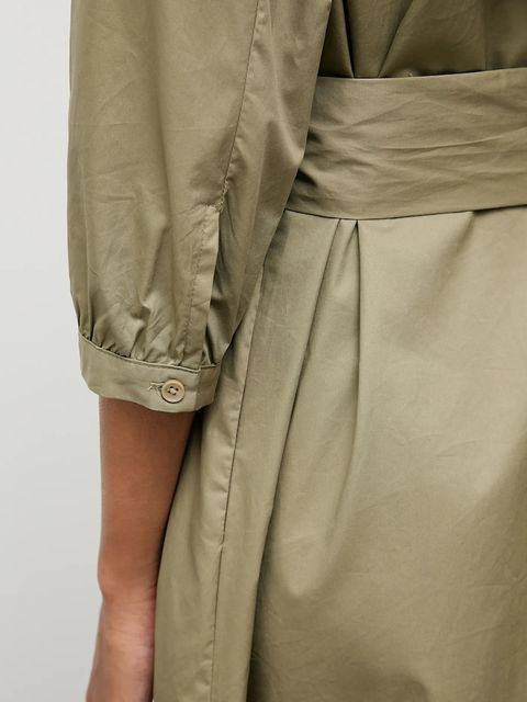 Answear.LAB sukienka bawełniana kolor zielony maxi prosta