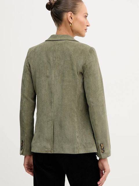 United Colors of Benetton marynarka sztruksowa kolor zielony jednorzędowa gładka 2Q5GDW03I