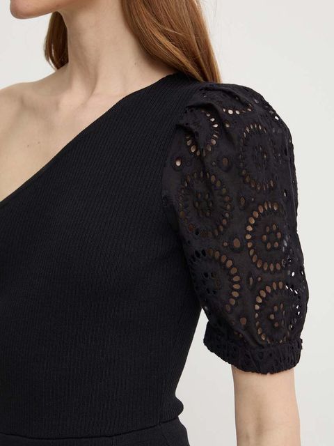 Morgan sukienka RMABELA kolor czarny midi rozkloszowana