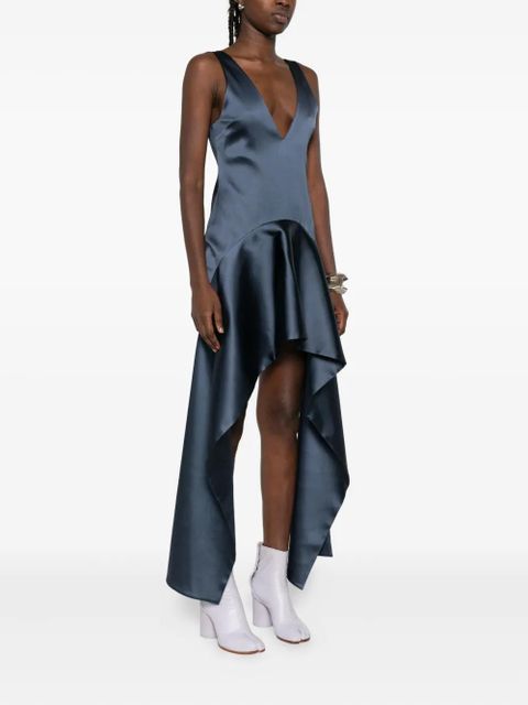 JW Anderson V-neck draped-hem dress - Blue