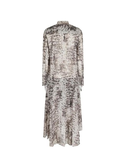 PINKO snakeskin-print tiered dress - Neutrals - zdjęcie produktu nr 2