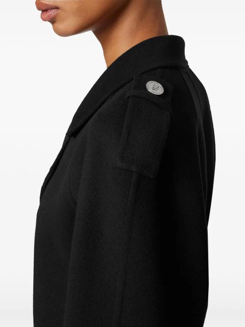 Versace belted buttoned coat - Black