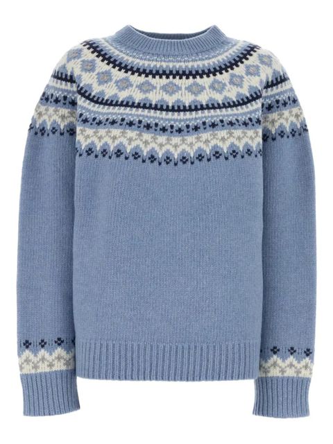 Miu Miu patterned wool sweater - Blue - zdjęcie produktu nr 1