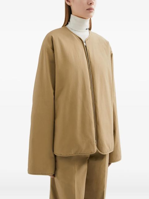 Jil Sander logo-embroidered jacket - Brown