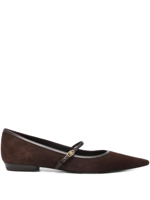 Tory Burch suede ballet flats - 200 - DARK COCOA DARK COCOA - zdjęcie produktu nr 1