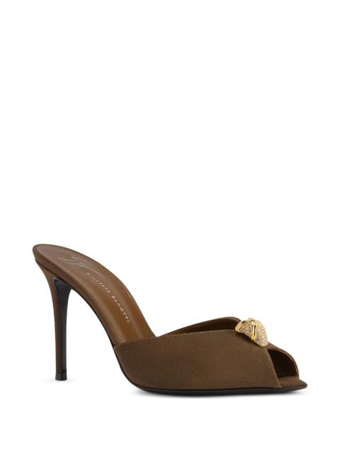 Giuseppe Zanotti Intriigo Cocktail 90 geometric brooches heel sandals - Brown - zdjęcie produktu nr 2
