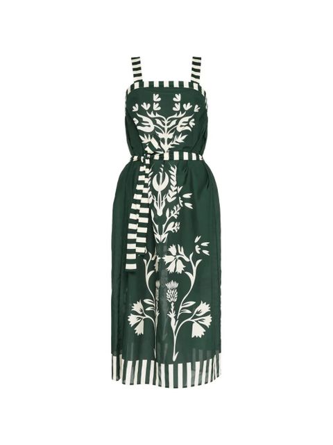 ERES Lakshya floral-print striped midi dress - Green - zdjęcie produktu nr 1