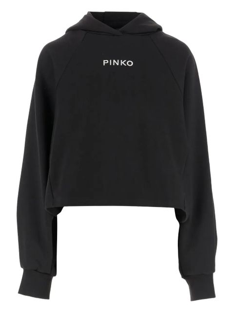 PINKO logo-embroidered hoodie - Black - zdjęcie produktu nr 1