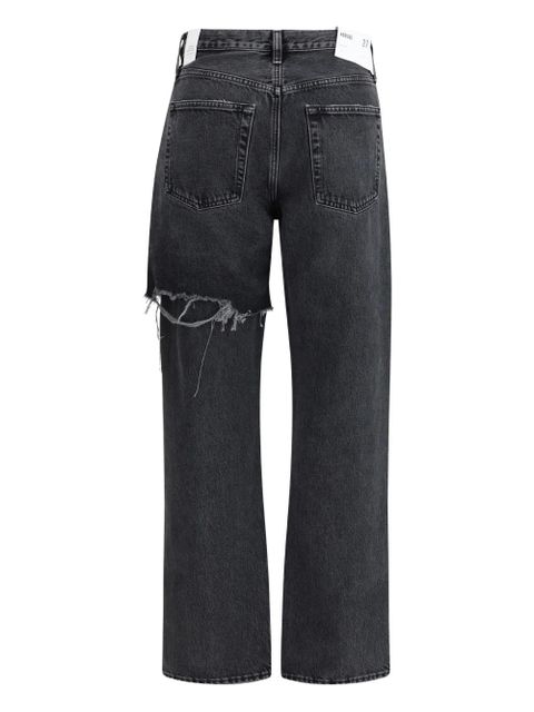 AGOLDE ripped button-fastening five-pockets jeans - Black - zdjęcie produktu nr 2