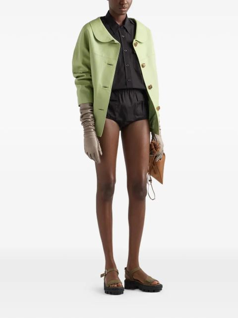 Prada flapped-patch poplin shorts - Black - zdjęcie produktu nr 2