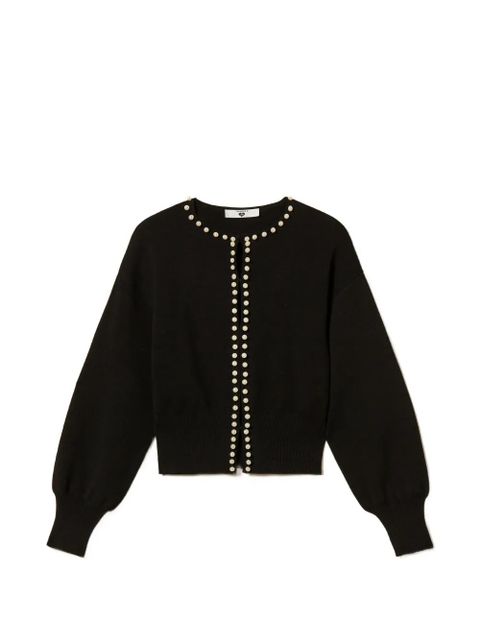 TWINSET pearl-embellished cardigan - Black - zdjęcie produktu nr 1
