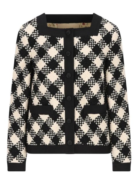 Valentino Garavani tweed damier-check jacket - Black